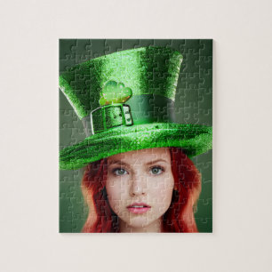 St. Patricks Day Frau in Tophat