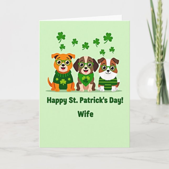 St. Patricks Day Frau Karte (Vorderseite)