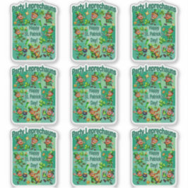 St. Patrick's Day Fun Adorable "Party Leprechauns" Aufkleber