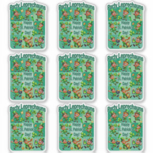St. Patrick's Day Fun Adorable "Party Leprechauns" Aufkleber