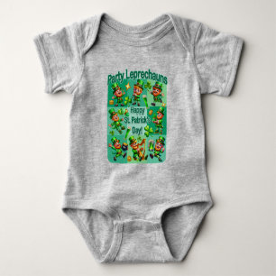 St. Patrick's Day Fun Adorable "Party Leprechauns" Baby Strampler