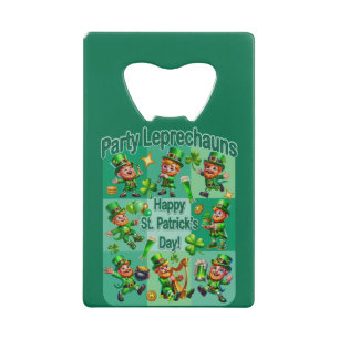 St. Patrick's Day Fun Adorable "Party Leprechauns" Geldbeutel Flaschenöffner