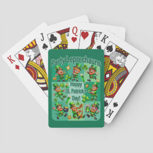 St. Patrick's Day Fun Adorable "Party Leprechauns" Spielkarten