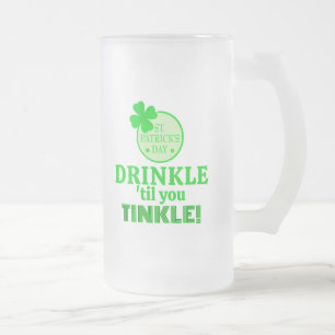 St. Patricks Day FUN! Beste Gruppe oder Einzelpers Mattglas Bierglas