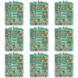 St. Patrick's Day Fun und Adorable "Party Animals" Aufkleber