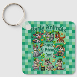 St. Patrick's Day Fun und Adorable "Party Animals" Schlüsselanhänger