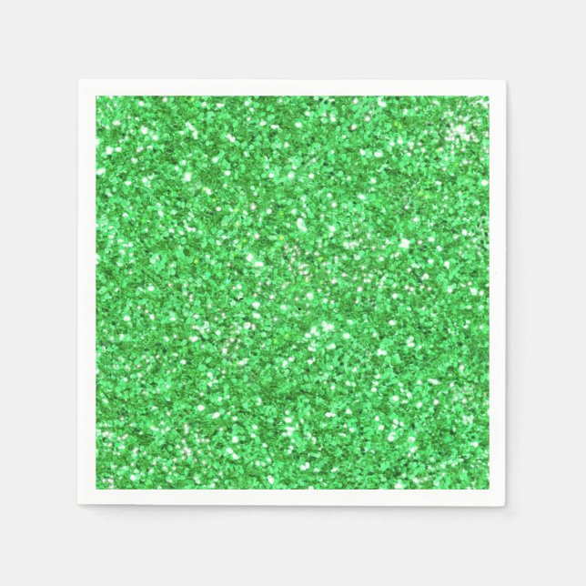 St. Patrick's Day funkeln Glitzer Kelly Green Serviette (Vorderseite)