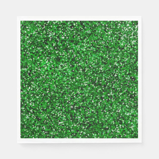 St. Patrick's Day funkeln Glitzer kelly grün Serviette (Vorderseite)