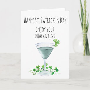 St. Patrick's Day Funny Enjoy your Quarantini Karte