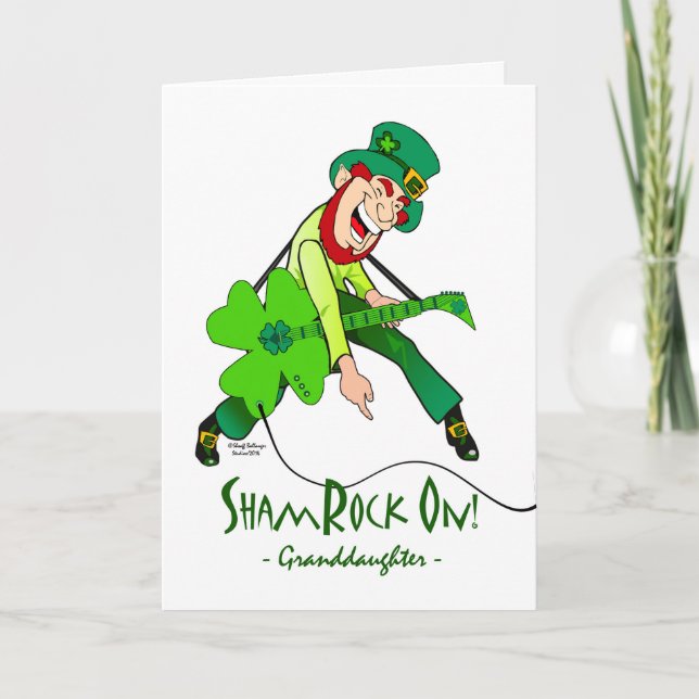 St. Patrick's Day für eine Rock Star Großtochter Karte (Vorderseite)