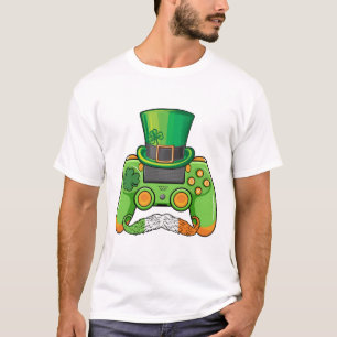 St Patricks Day Gamer Gamer Controller Irish Clove T-Shirt