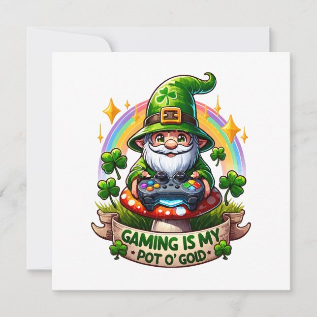 St. Patrick's Day Gamer-Gnom (Vorderseite)