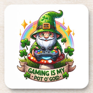 St. Patrick's Day Gamer-Gnom Getränkeuntersetzer