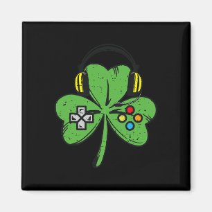 St Patricks Day Gamer Kleeblatt Videospielsteuerun Magnet
