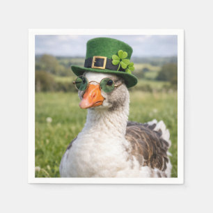 St. Patrick's Day-Gans mit Brille Serviette
