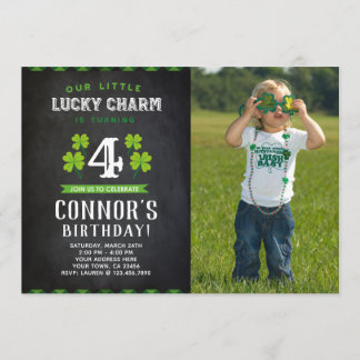 St Patrick's Day Geburtstagseinladung mit Foto Einladung