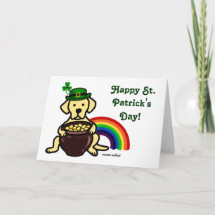 St. Patrick's Day Gelbe Labrador Rainbow Karte