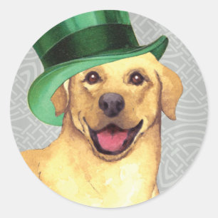 St. Patrick's Day Gelbe Labrador Runder Aufkleber