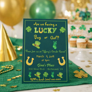St. Patrick's Day Genre Reveal Invitation tendance