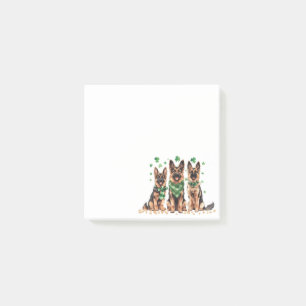 St. Patrick's Day German Shepherd Dogs Post-it Klebezettel