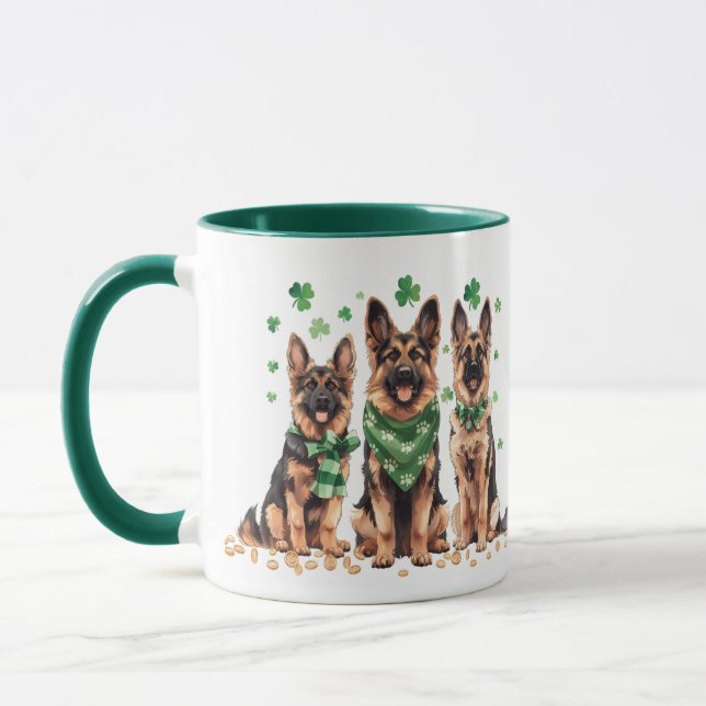 St. Patrick's Day German Shepherd Dogs Tasse (Links)