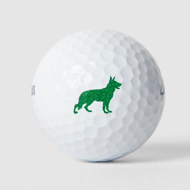 St. Patrick's Day German Shepherd Golfball (Vorderseite)