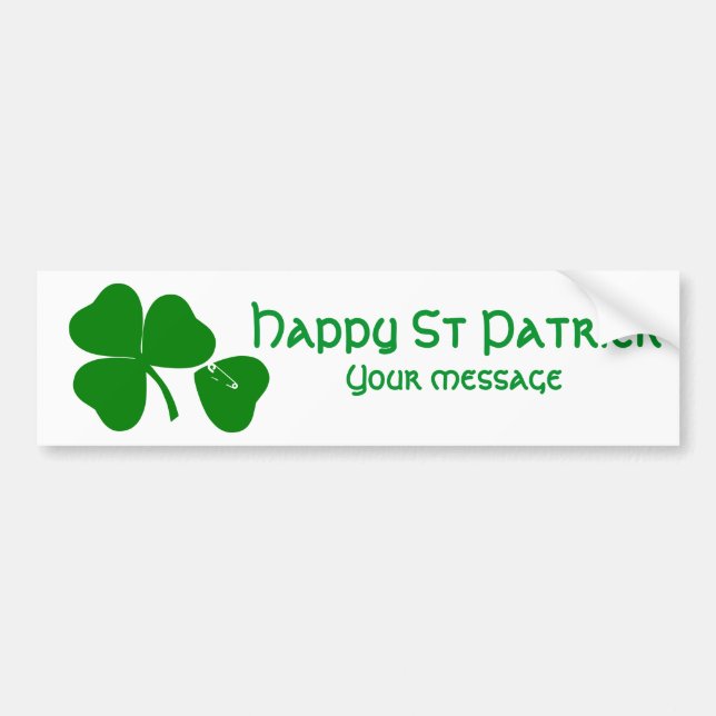 St Patrick's Day - Get Lucky 3 + 1 leaves = 4 Autoaufkleber (Vorne)