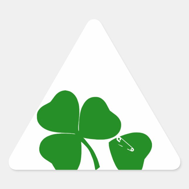 St Patrick's Day - Get Lucky 3 + 1 leaves = 4 Dreieckiger Aufkleber (Vorderseite)