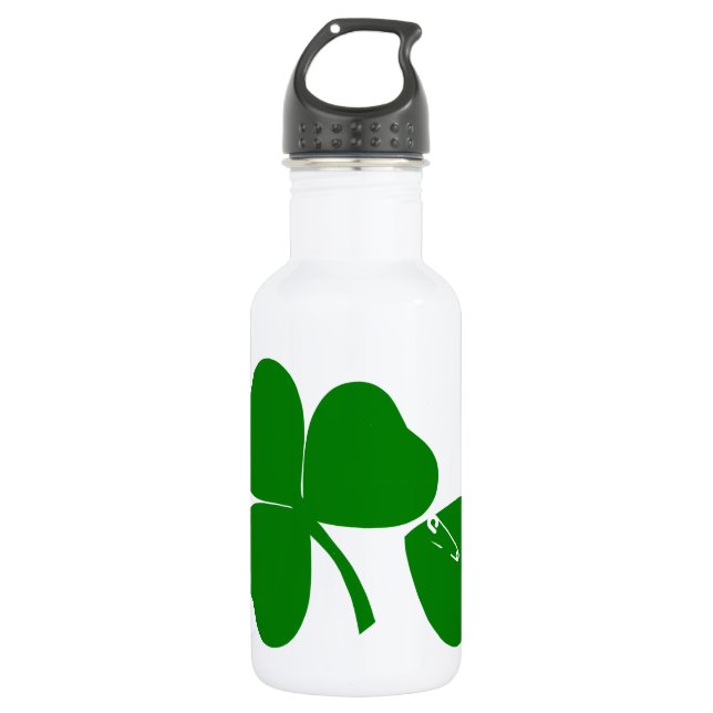 St Patrick's Day - Get Lucky 3 + 1 leaves = 4 Edelstahlflasche (Vorderseite)