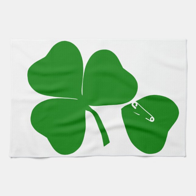 St Patrick's Day - Get Lucky 3 + 1 leaves = 4 Handtuch (Horizontal)
