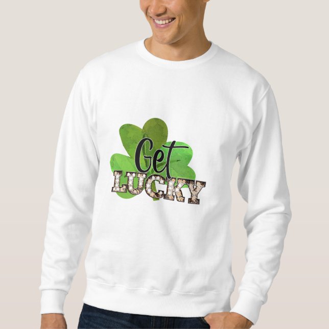 St. Patrick's Day Get Lucky Men Basic Sweatshirt (Vorderseite)
