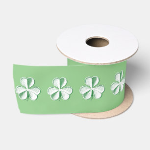 St. Patrick's Day Gezeichnet Klee/Kleeblatt Satinband