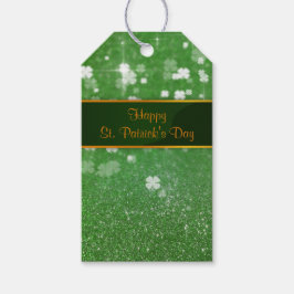 St. Patrick's Day Glitzer Kleeblatt Geschenkanhänger
