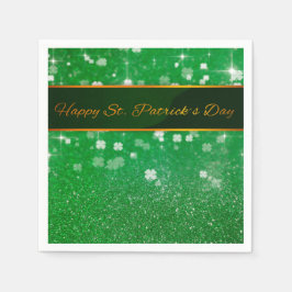 St. Patrick's Day Glitzer Kleeblatt Serviette