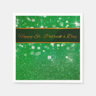 St. Patrick's Day Glitzer Kleeblatt Serviette