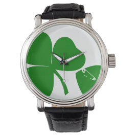 St Patrick's Day - Glück 3+1 = 4 Armbanduhr