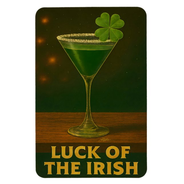 St. Patrick's Day Glück der Iren Klee Martini Magnet (Vertikal)
