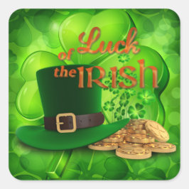 St. Patrick's Day - Glück der Iren" Quadratischer Aufkleber
