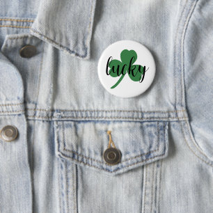 St. Patrick's day glücklich, Kleeblatt Button