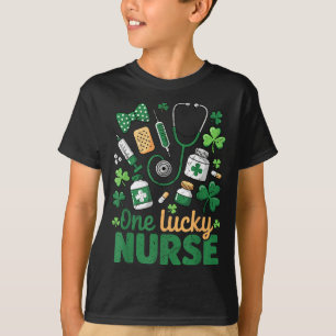 St Patricks Day Glückliche Krankenschwester Kleebl T-Shirt