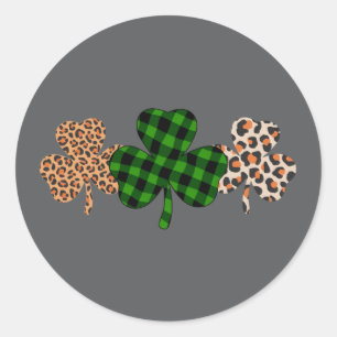 St Patricks Day Glücklicher Irischer Grüner Karier Runder Aufkleber