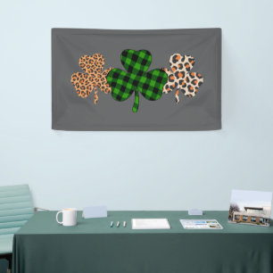 St Patricks Day Glückliches Irisches Grün Kariert Banner