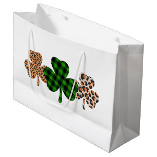 St Patricks Day Glückliches Irisches Grün Kariert Große Geschenktüte