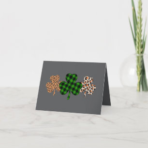 St Patricks Day Glückliches Irisches Grün Kariert  Karte