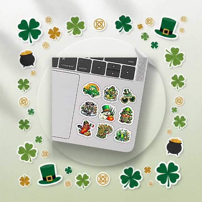 St. Patrick's Day Glücksbringer-Cartoon-Set Aufkleber (Von Creator hochgeladen)