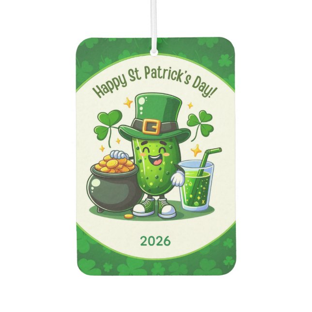 St. Patricks Day Glücksgurke Autolufterfrischer (Vorderseite)