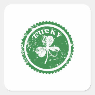 St. Patrick's Day Glücksklee Quadratischer Aufkleber
