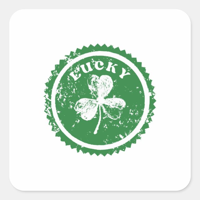 St. Patrick's Day Glücksklee  Quadratischer Aufkleber (Vorderseite)