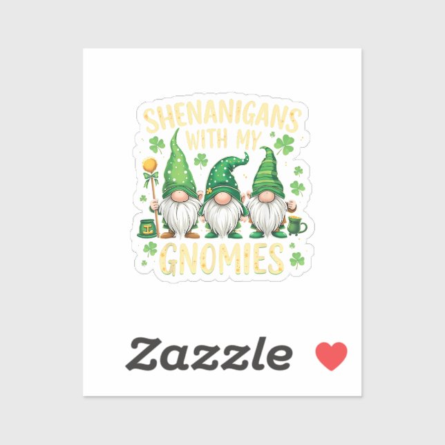 St. Patrick's Day Glückskleeblatt-Gnom  Aufkleber (Blatt)