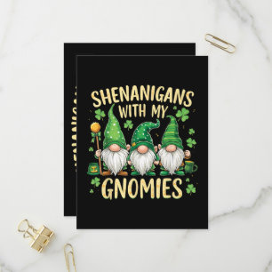 St. Patrick's Day Glückskleeblatt Gnom  Einladungspostkarte
